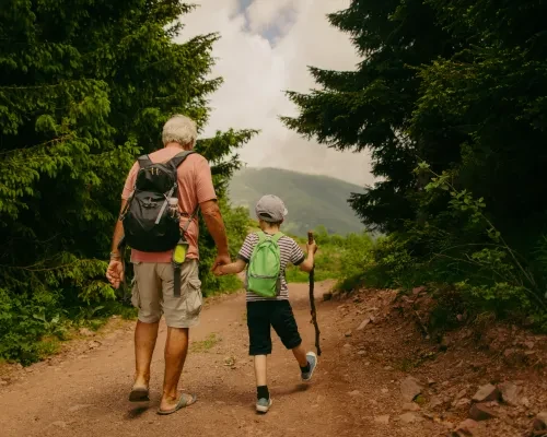 Family hiking