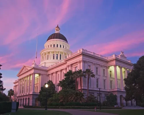 California State Capitol at sunset