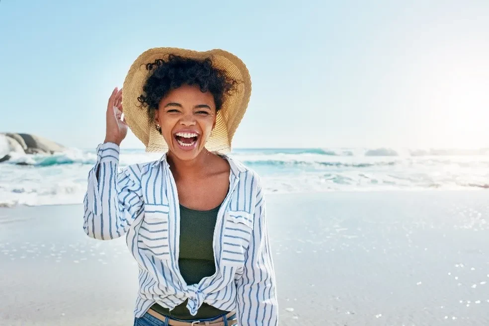 woman at beach