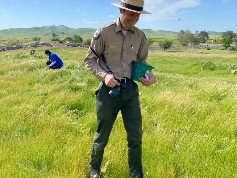 Park Ranger walking in park