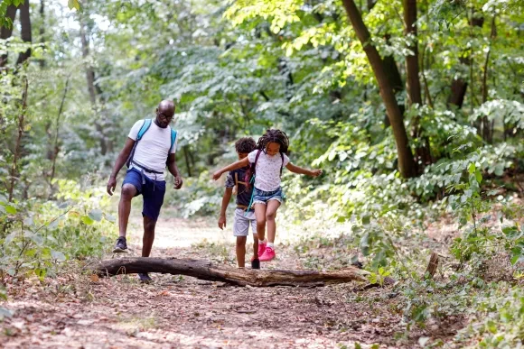 Family hiking