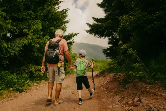 Family hiking